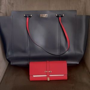 Kate Spade - Annelle Arbour Hill Navy/Red Tote